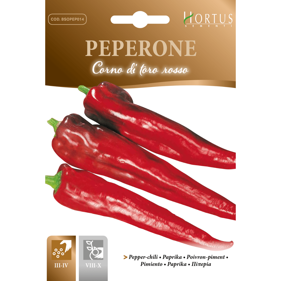 Hortus Peperone Corno Di Toro Rosso Peppers 2.5gm