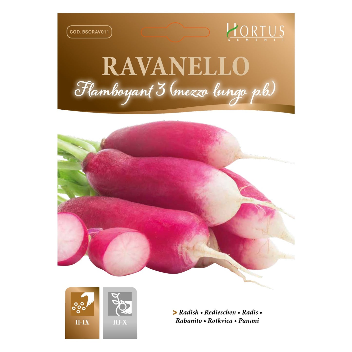 Hortus Red & White Radish (Ravanlello Flamboyant 3) 10gm